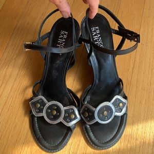 🌺Franco Sarto vintage Wedge dress shoes 💯 real leather size 8.5